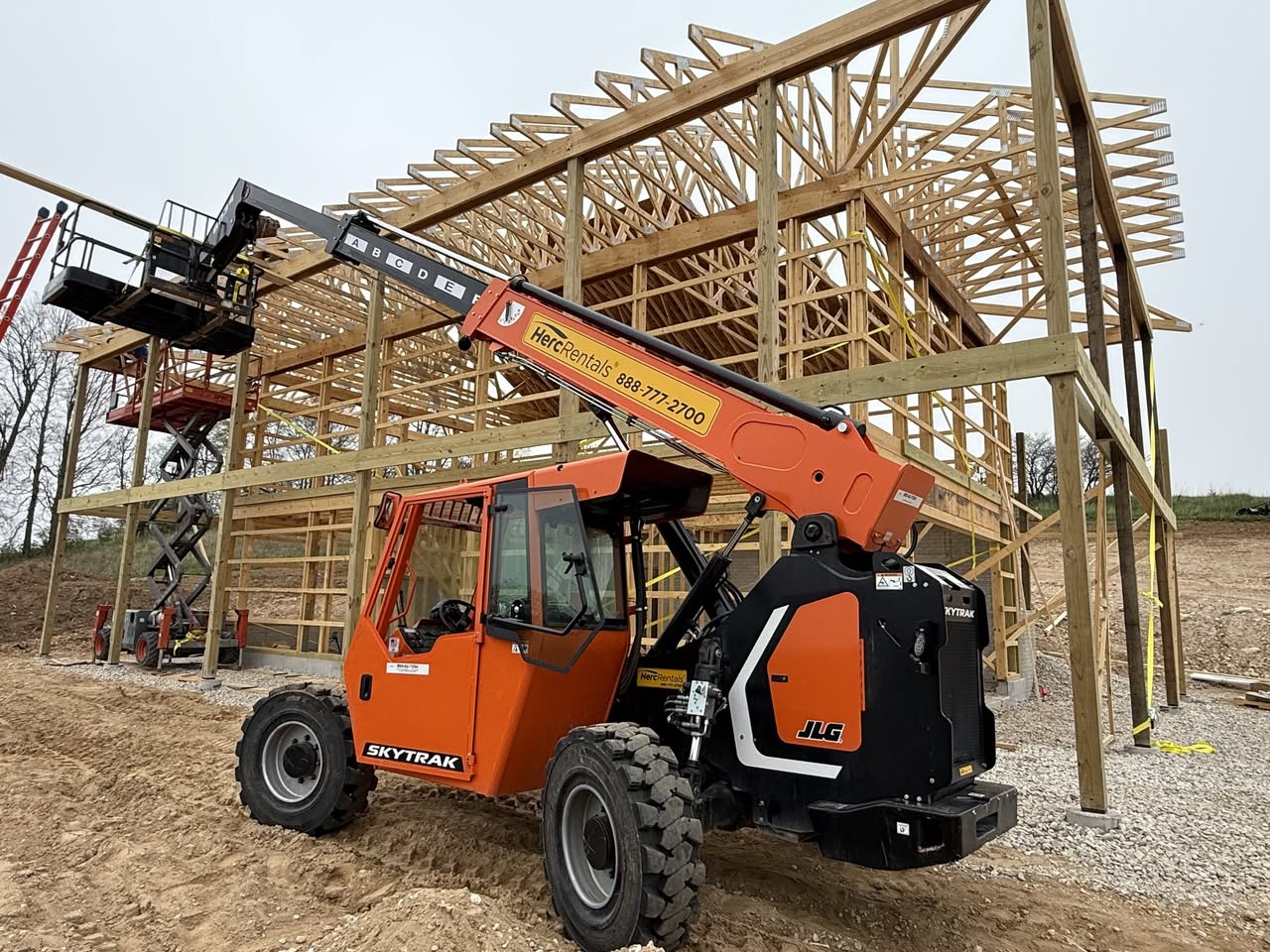 Florida barndominium wood frame construction site